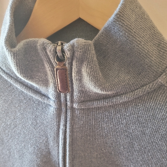 Polo Ralph Lauren Gray 1/4 Zip Men's Pullover Sweater Shirt Size Medium - Picture 2 of 4